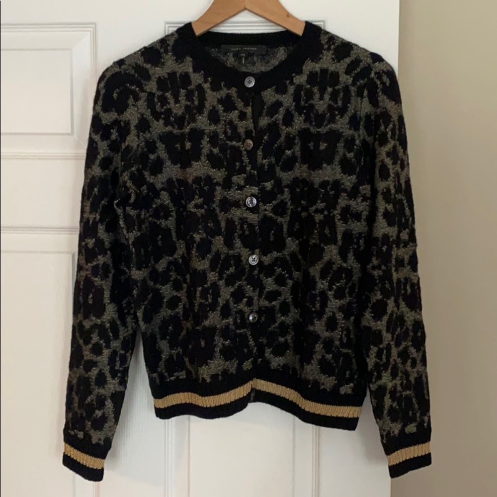 Marc Jacobs Leopard Button Up Sweater size M
